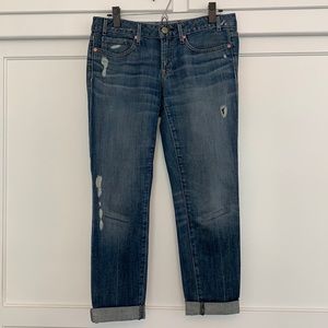 Gap always skinny rolled cuff destructed jeans